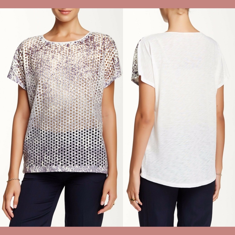 NWT $118 Catherine Catherine Malandrino Dessie Tee Plank [SZ‎ Medium ]